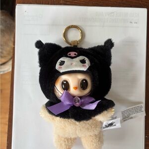 Lafufu Plush Keychain with Kuromi costume